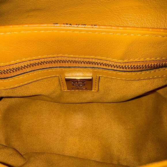 MCM Visetos Cognac Leather Shoulder Bag - Picture 8 of 14